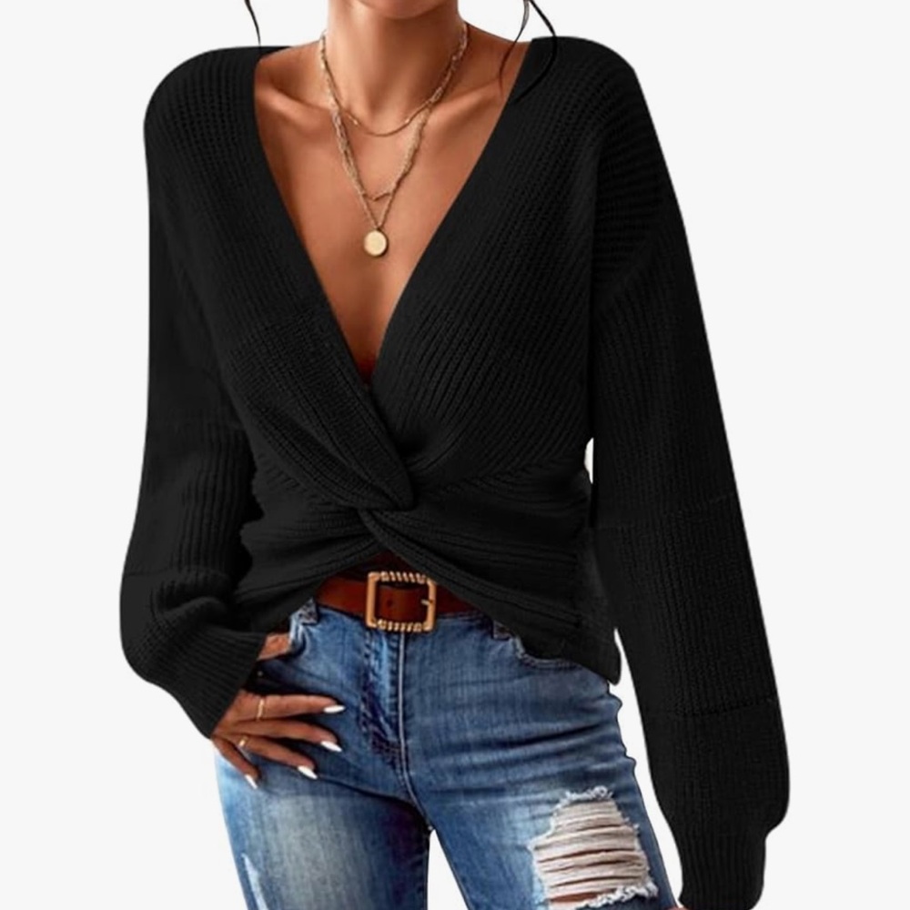 Black Knitted Sweater for Women